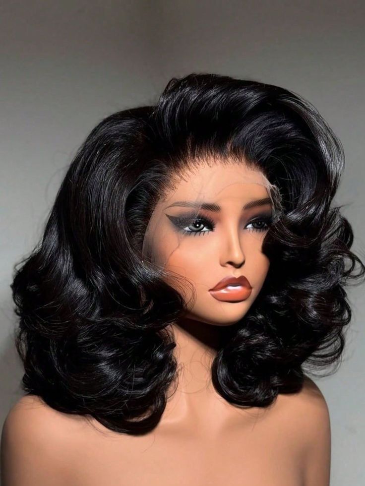 42 Inch Short Bob 13x4 Lace Front Wigs HD Lace Frontal Wigs Bob Wig Human Hair Body Wave Loose Body Human Hair Pre Plucked Short Bob Wigs For Women Natural Black Color